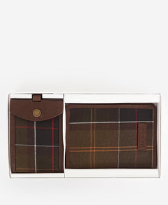 Barbour Leather and Tartan Travel Gift Set