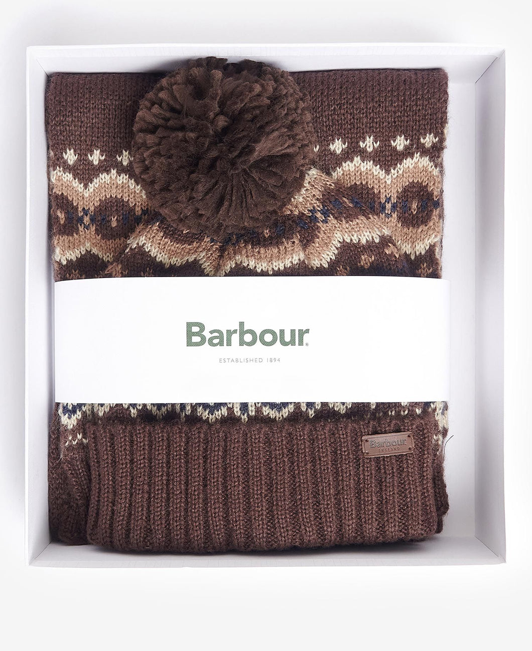Barbour Fair Isle Beanie & Scarf Gift Set