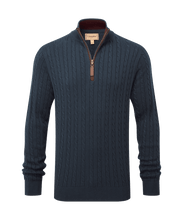 Schoffel Calton Cotton Cashmere Cable 1/4 Zip Jumper