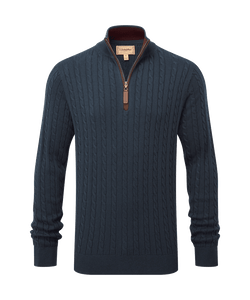 Schoffel Calton Cotton Cashmere Cable 1/4 Zip Jumper