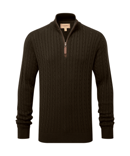 Schoffel Calton Cotton Cashmere Cable 1/4 Zip Jumper